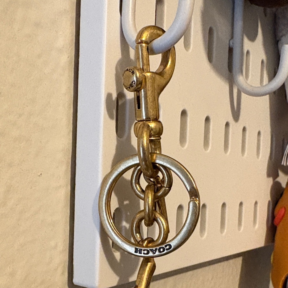 Authentic Coach Gold and Deep Red Cherry Keychain - Picture 3 of 7